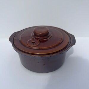 Casserole Dish Vintage 11 1/2" Stoneware Casserole Bowl w Vented Lid Cottagecore